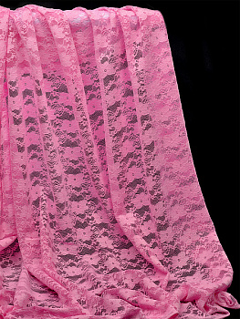 Кружевная ткань стрейч в нарезке арт.TBY.M903 шир.150см 100 г/м² цв.135 розовый уп.5м