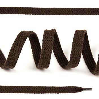 Шнурки плоские х/б 10мм 150см цв.016 коричневый (10 комп)