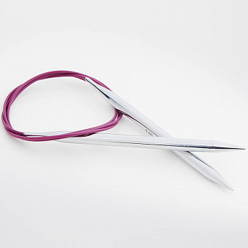 10314 Knit Pro Спицы круговые для вязания Nova Metal 3,25мм/60см, никелированная латунь, серебристый