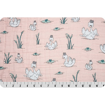 Ткань для пэчворка PEPPY Smd Embrace (марлевка) 110 г/м² 100% хлопок цв.royal swans apricot уп.100х125 см