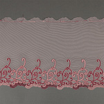 Кружево вышивка на сетке KRUZHEVO арт.TBY.OG36 шир.220мм цв.розовый, левая уп.7,5м