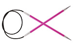 47168 Knit Pro Спицы круговые для вязания Zing 10мм/100см, алюминий, рубиновый