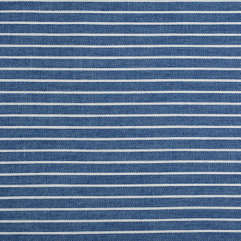Ткань джинс Полоска 130г/м² шир.150см 60% хлопок, 40% полиэстер арт.1809-9 цв.2 т.голубой/белый уп.3м