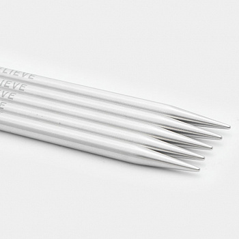 36010 Knit Pro Спицы чулочные для вязания Mindful 4,5мм/15см, нержавеющая сталь, серебристый, 5шт