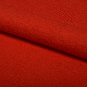 Ткань трикотаж Футер 2х нитка начес хлопок 190г опененд 100+100 красный 18-1763 уп.1м