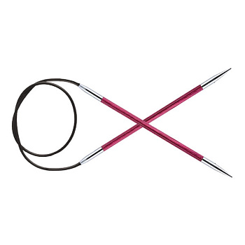 29055 Knit Pro Спицы круговые для вязания Royale 4мм /40см, ламинированная береза, розовая фуксия