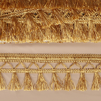 Бахрома для штор с кисточками арт.6154-0419 цв.6362 шир.70мм цв.золото уп.10м