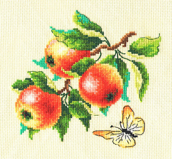 Набор для вышивки МНОГОЦВЕТНИЦА арт. МКН.26-14 Ветка яблони 16х15 см