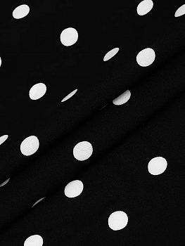 Ткань Штапель в горошек 90 г/м² 100% вискоза шир.145см арт.TBY.Vidt.01 цв.черный рул.25м
