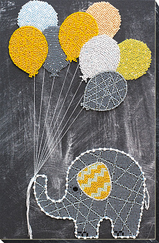 Набор для вышивания бисером АБРИС АРТ арт. AB-655 Слоненок с шариками 21х32 см