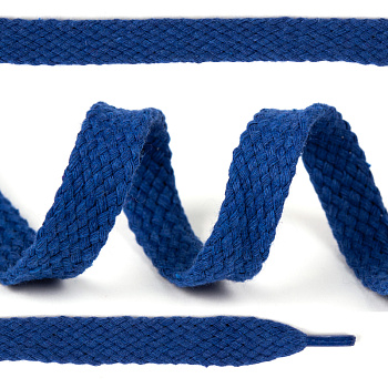 Шнурки плоские 15мм классическое плетение х/б дл.150см цв.023 василёк (10 комп)