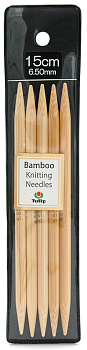 KND060650 Tulip Спицы чулочные для вязания Bamboo  6,5мм / 15см, натуральный бамбук, уп.5шт.