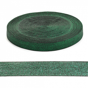 Тесьма вязаная окантовочная 22мм арт.001-22 цв.310B люрекс зеленый