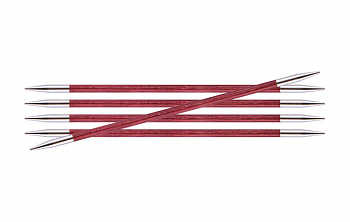29037 Knit Pro Спицы чулочные для вязания Royale 4мм /20см, ламинированная береза, розовая фуксия, 5шт