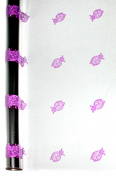 Пленка прозр. с рис. 80/102-20 розовый бутон (80см х 20м)