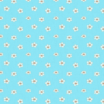 Ткань для пэчворка PEPPY Бабушкин Сундучок 140 г/м² 100% хлопок цв.БС-41 ромашки голубой уп.50х55 см