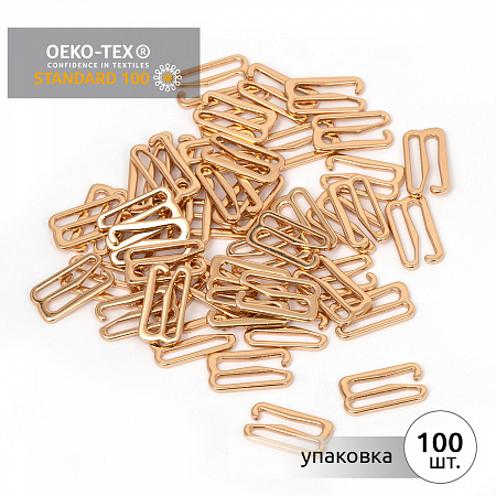 Крючок для бюстгальтера 15мм металл TBY-915 цв.золото, уп.100шт