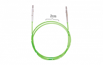 42177 Knit Pro Тросик для съемных спиц SmartStix, длина 126см (готовая длина спиц 150см), неоновый зеленый