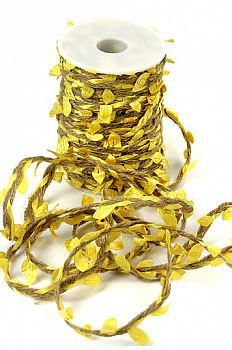 Шнур декор. 30/01-30 шнур с желтыми листьями (25м)