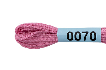 Нитки для вышивания Gamma мулине (0001-0206) 100% хлопок 24 x 8 м цв.0070 розовый
