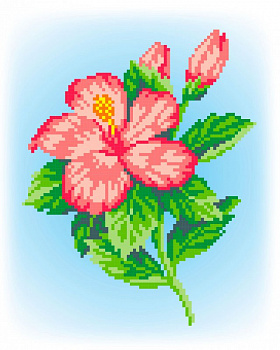 Набор для вышивания сх.канва+мулине МП Студия арт.КН-372 Розовый цветок 21х30/16х20 см