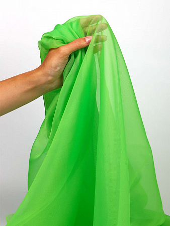 Ткань Вуаль 45 г/м² 100% полиэстер шир.300 см арт.Vei.10 цв.зеленый рул.120м