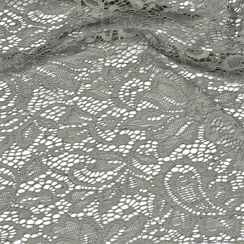 Кружевная ткань (гипюр) с кордом арт.TBY.3036 шир.150см 130 г/м² цв.серый уп.22,86м