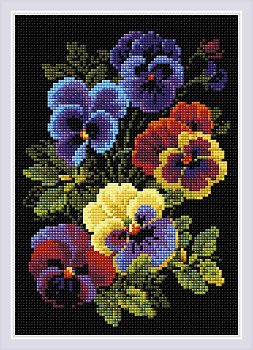 Набор РИОЛИС мозаичная картина арт.AM0069 Анютины цветы 21х30 см