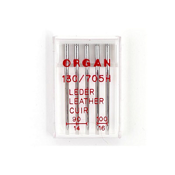 Иглы для бытовых швейных машин ORGAN для кожи №90-100, уп.5 игл