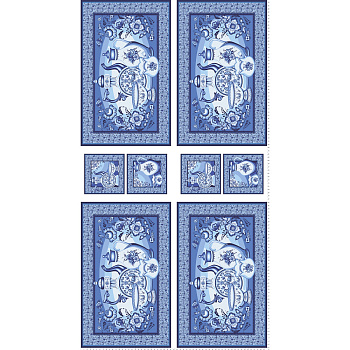 Ткань для пэчворка PEPPY Лазурное Чудо Панель 110 г/м² 100% хлопок цв.ЛЧ-02 голубой уп.60х110 см