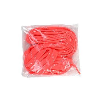 Шнурки хоккейные 12-14 мм цв.люминисц. розовые с белыми точками 274 см уп.1 пара