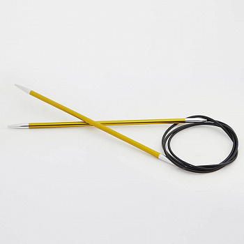 47207 Knit Pro Спицы круговые для вязания Zing 3,5мм/150см, алюминий, хризолитовый