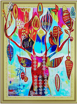 Набор Колор Кит картина алмазная с фигурными стразами арт.КК.FM003 Дерево желаний 30х40