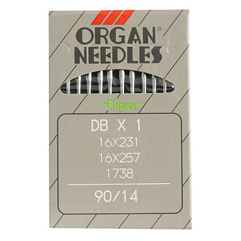 Иглы для промышленных швейных машин ORGAN арт.DBx1 № 90 для прямострочных  уп.10 игл