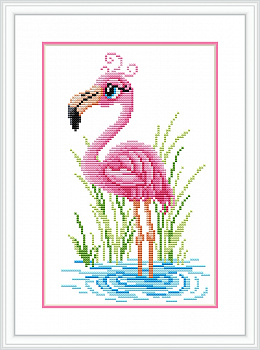 Схема для вышивания крестом МП СТУДИЯ арт.СК-005 Мечтательный фламинго 22х14 см