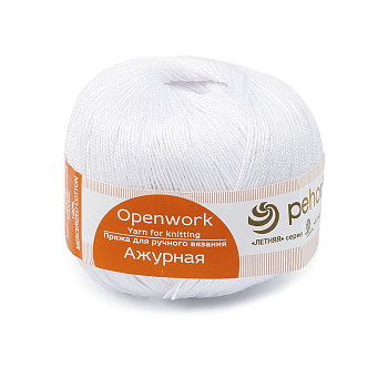 Пряжа для вязания ПЕХ Ажурная (100% хлопок) 10х50г/280м цв.001 белый