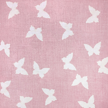 Ткань ранфорс Бабочки, арт.SL-3617-v12, 100% хлопок, шир.240см, цв.розовый, рул.30м