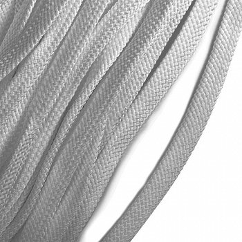 Шнур плоский полиэфир 10 мм турецкое плетение цв.157 св.серый уп. 25 м