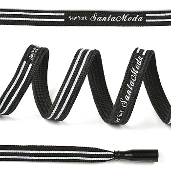 Шнурки TBY декоративные плоские 10мм 130см арт.SLF025 цв.черный/белый уп.10шт