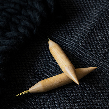 35803 Knit Pro Спицы круговые для вязания Jumbo Birch 30мм/100см, береза, натуральный