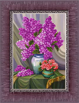 Рисунок на ткани бисером БЛАГОВЕСТ арт.К-3514 Сирень и розы