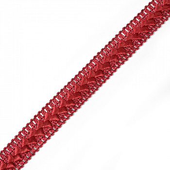 Тесьма TBY декоративная Самоса арт.32 шир.18мм цв.бордовый 48 (F178) уп.18,28м