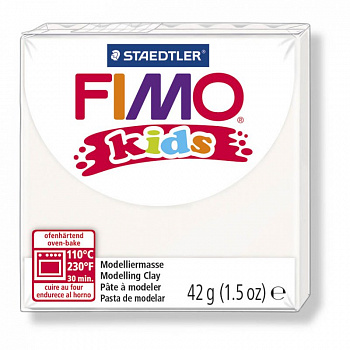 FIMO kids полимерная глина для детей, уп. 42г цв.белый, арт.8030-0