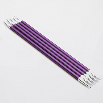 47010 Knit Pro Спицы чулочные для вязания Zing 4,5мм/15см, алюминий, иолит, 5шт