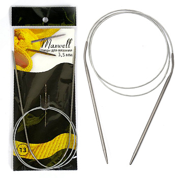 Спицы круговые для вязания на тросиках Maxwell Black 80 см арт.#9 3,5мм