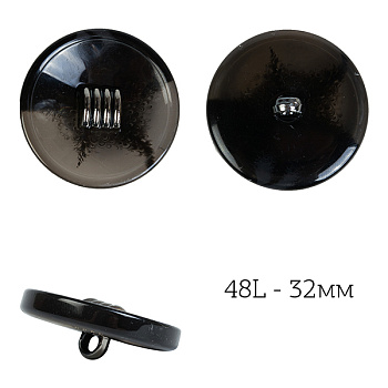 Пуговицы пластик TBY.J.1857 цв.01 черный 48L-32мм, на ножке, 36шт
