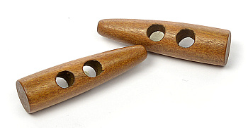 Пуговицы деревянные TBY BT.WD.056 цв.003 коричневый 80L-51мм, 2 прокола, 20 шт
