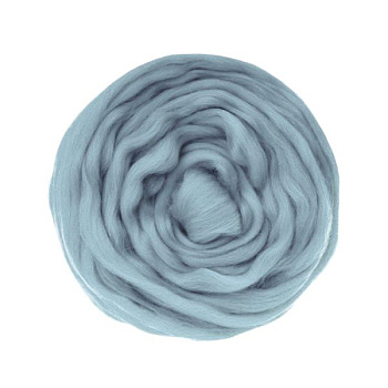 Шерсть для валяния ТРО Гребенная лента (тонкая мериносовая шерсть) 100г цв.0015 т.голубой