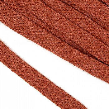 Шнур плоский х/б 15мм турецкое плетение цв.009 морковь уп.25 м