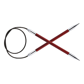 29117 Knit Pro Спицы круговые для вязания Royale 5мм 100см, ламинированная береза, вишневый